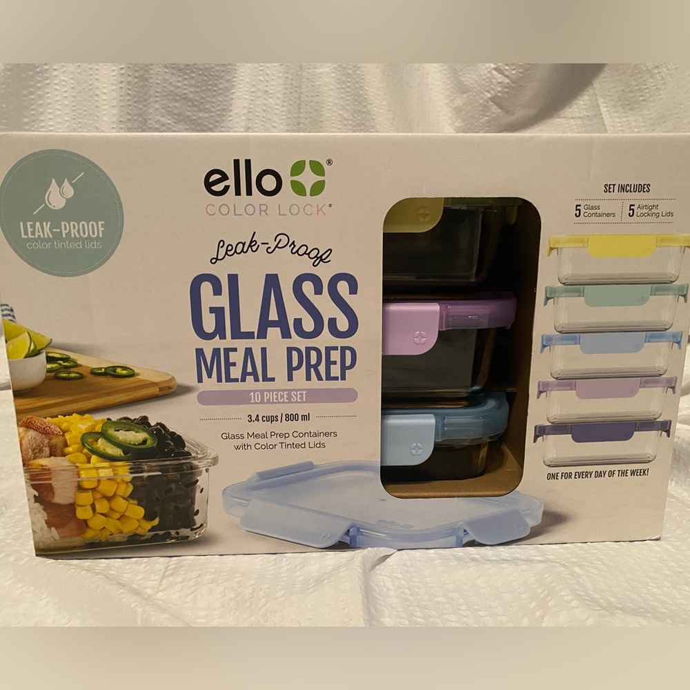🥗 Ello Glass Meal Prep Set 10 Pc – NEW